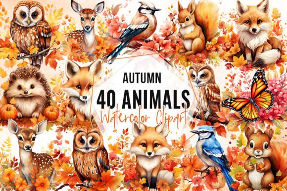 Autumn Animals Watercolor Clipart: Illustrations Review
