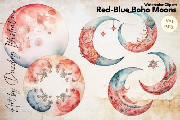 Boho Moon Magic Illustrations for Editorial Design