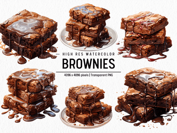 Brownies Watercolor Clipart: Editorial Illustrations Review