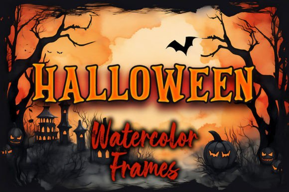 Halloween Watercolor Frames: Illustrations for Branding