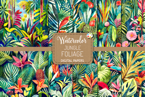 Jungle Foliage Illustrations: Watercolor Backgrounds Review