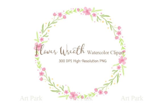 Pink Flower Wreath PNG for Illustrations