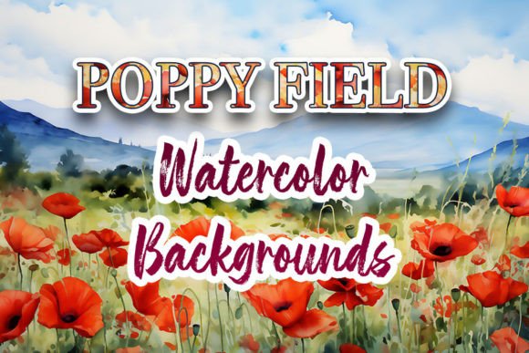 Poppy Field Watercolor Landscapes Illustrations Review