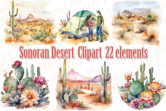 Sonoran Desert Clipart: Watercolor Embroidery Review