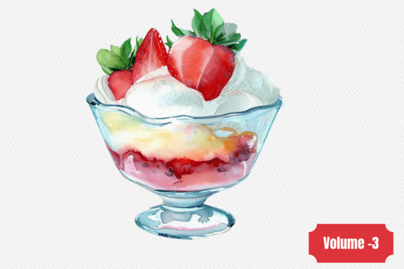 Strawberry Dessert Watercolor Clipart Illustrations Review