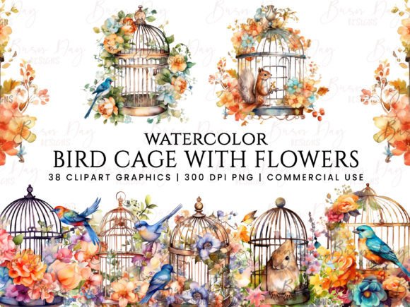 Watercolor Bird Cage with Flowers: A Stitch Review