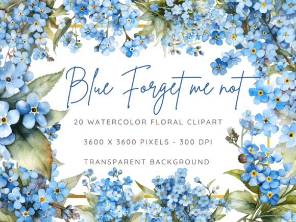 Watercolor Blue Forget Me Not Flowers: A Stitch Test