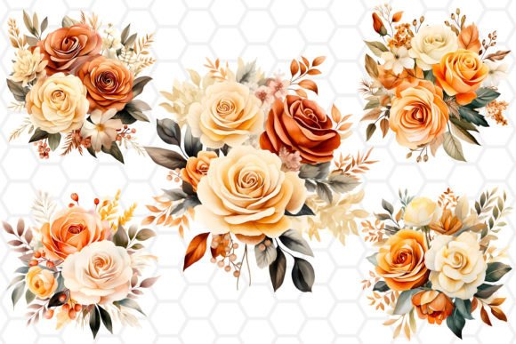 Watercolor Fall Flower Bouquet Cliparts Review