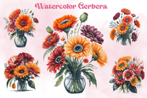 Watercolor Gerbera Illustration for Brand Illustrations
