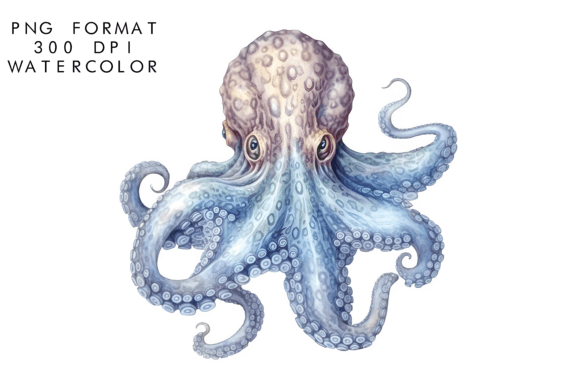 Watercolor Octopus Clipart: Illustrations for Branding