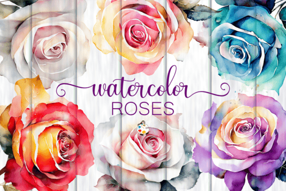 Watercolor Roses Illustrations for Local Branding