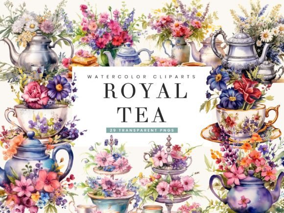 Watercolor Royal Tea Clipart Bundle: Illustrations Review
