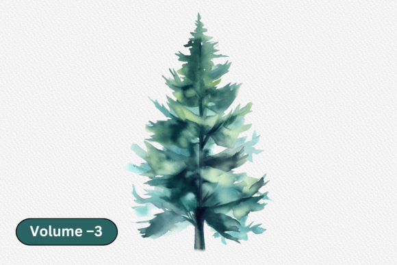 Watercolor Tree Clipart Illustrations for Crafting