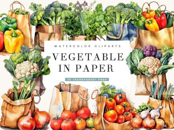 Watercolor Vegetables in Paper Bag: Embroidery Review